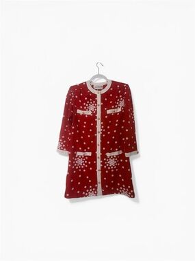 VGT Adolfo Red and White Polka Dot Mini Dress